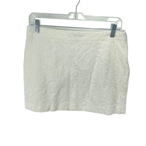 Gap Women's Casual White Floral Lace Eyelet Mini Skirt Size 8 boho